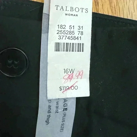 Talbots Black Heritage Pants Size 16W - Picture 5 of 6